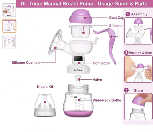 Dr. Trimp Manual Breast Pump for Breastfeeding Mothers – BPA-Free