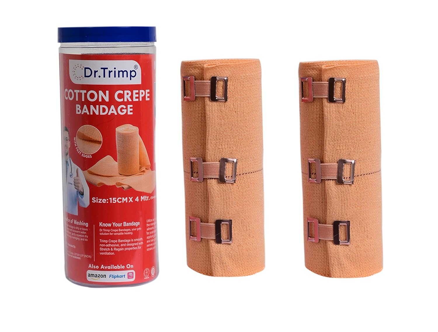 Cotton Crepe Bandage 6cm X 4mtr with Flexible Clips