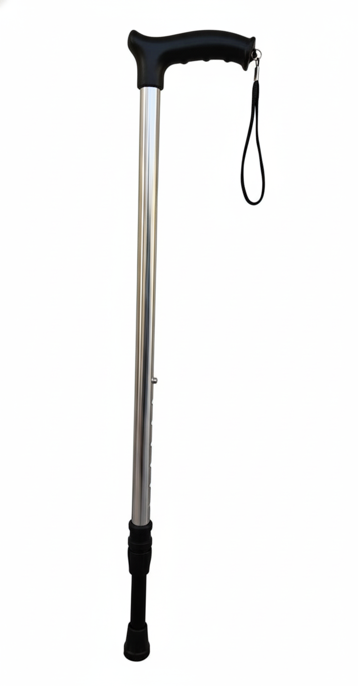 Dr. Trimp Quad Base Walking Cane (Black) – Adjustable, Lightweight & Anti-Slip Support for Seniors Man & Women