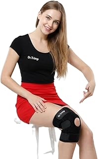 Dr.Trimp Premium Knee Support Brace worn by model showing open-patella design