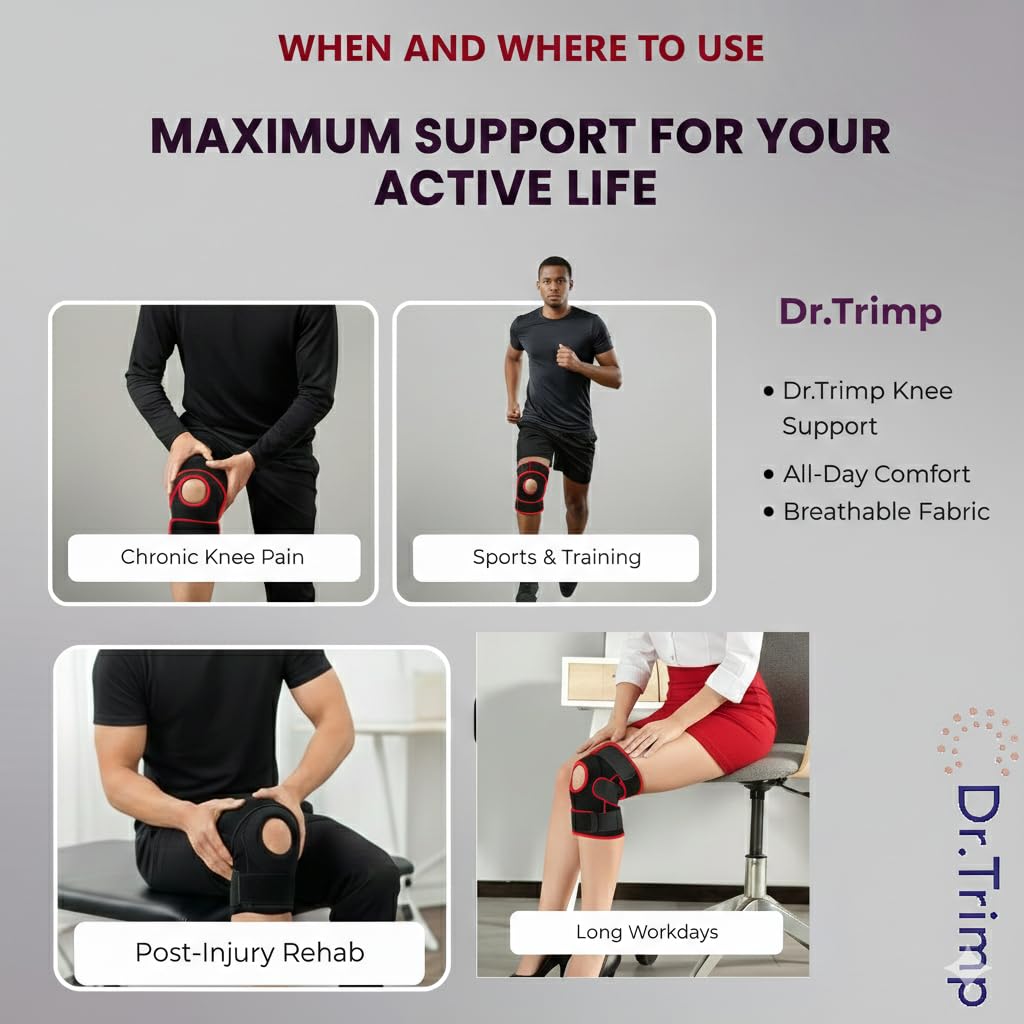 Knee Support Pair (Pack of 2) for Pain Relief