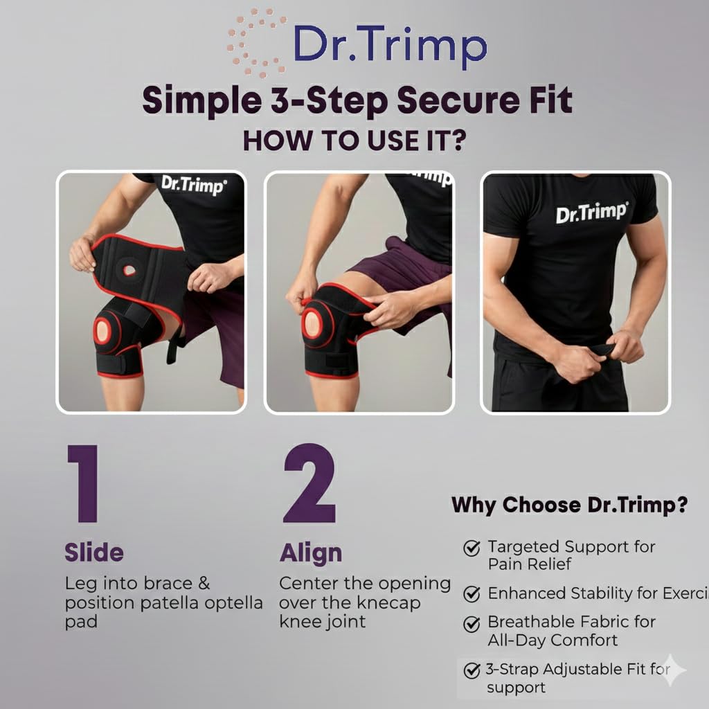 Knee Support Pair (Pack of 2) for Pain Relief