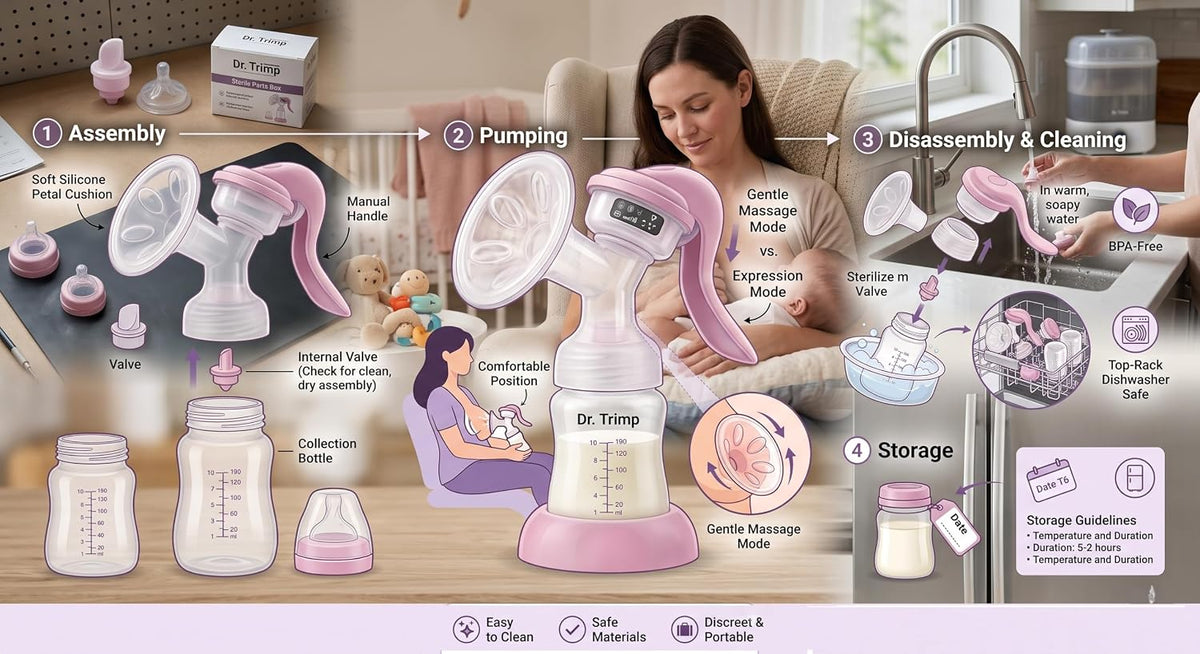 Dr. Trimp Manual Breast Pump for Breastfeeding Mothers – BPA-Free